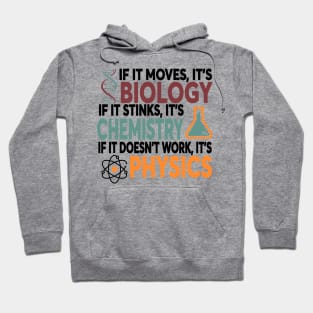 If It Moves It's Biology If It Stinks It's Chemistry If It Doesn't Work It's Physics Hoodie